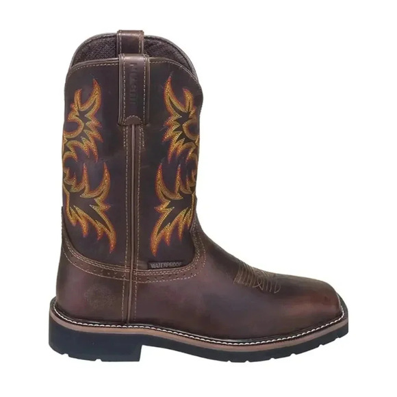 Justin Men's Driller Western Work Boot Soft Toe Brown 8 D - Picture 1 of 10